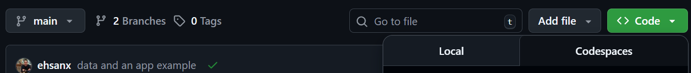 Code tab